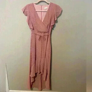 Altar’d State Dotted Swiss High-Low Hem Size S Dress